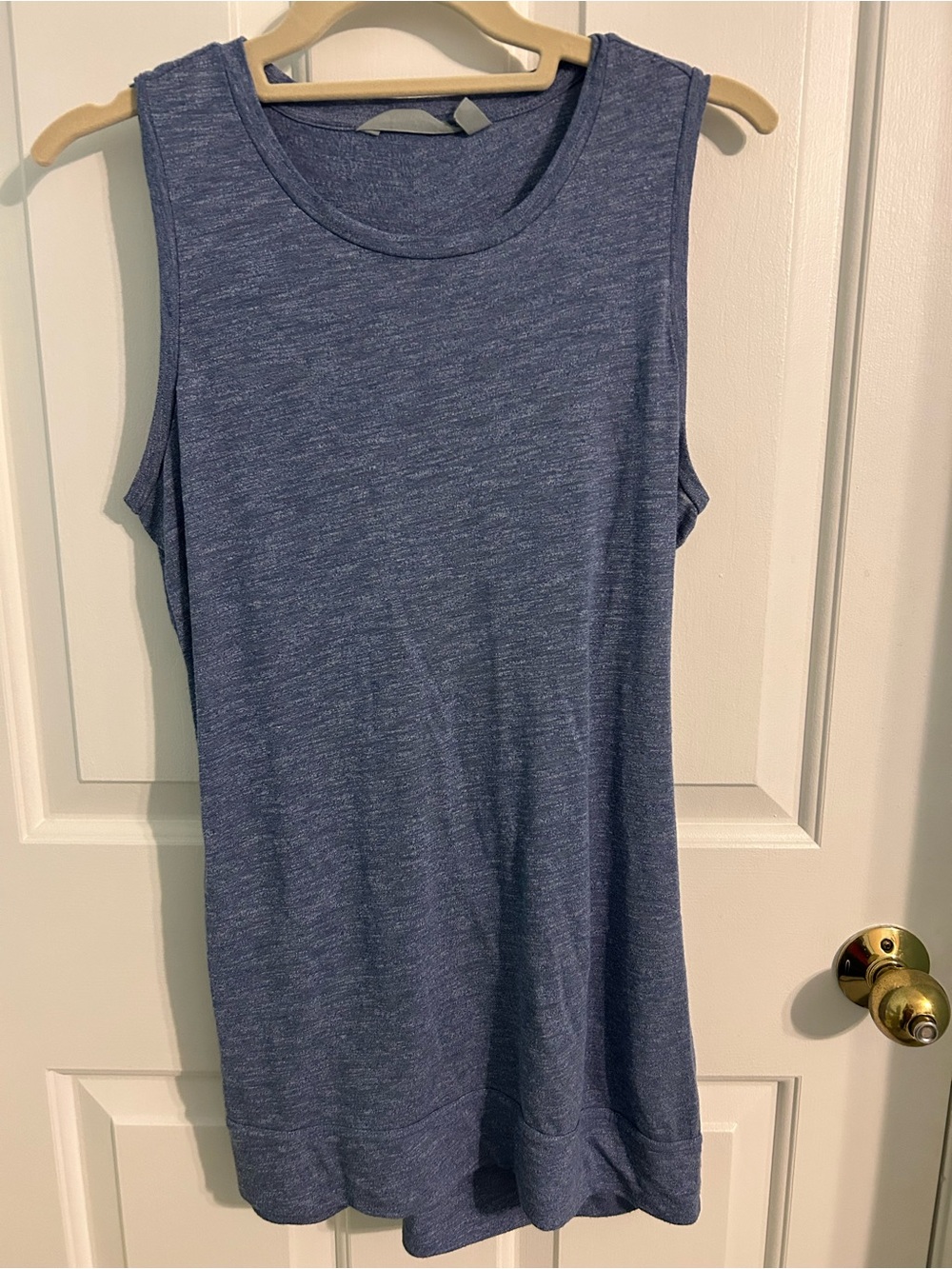 Athleta Heathered Gray- Blue Siro Twist-Back Tank Top